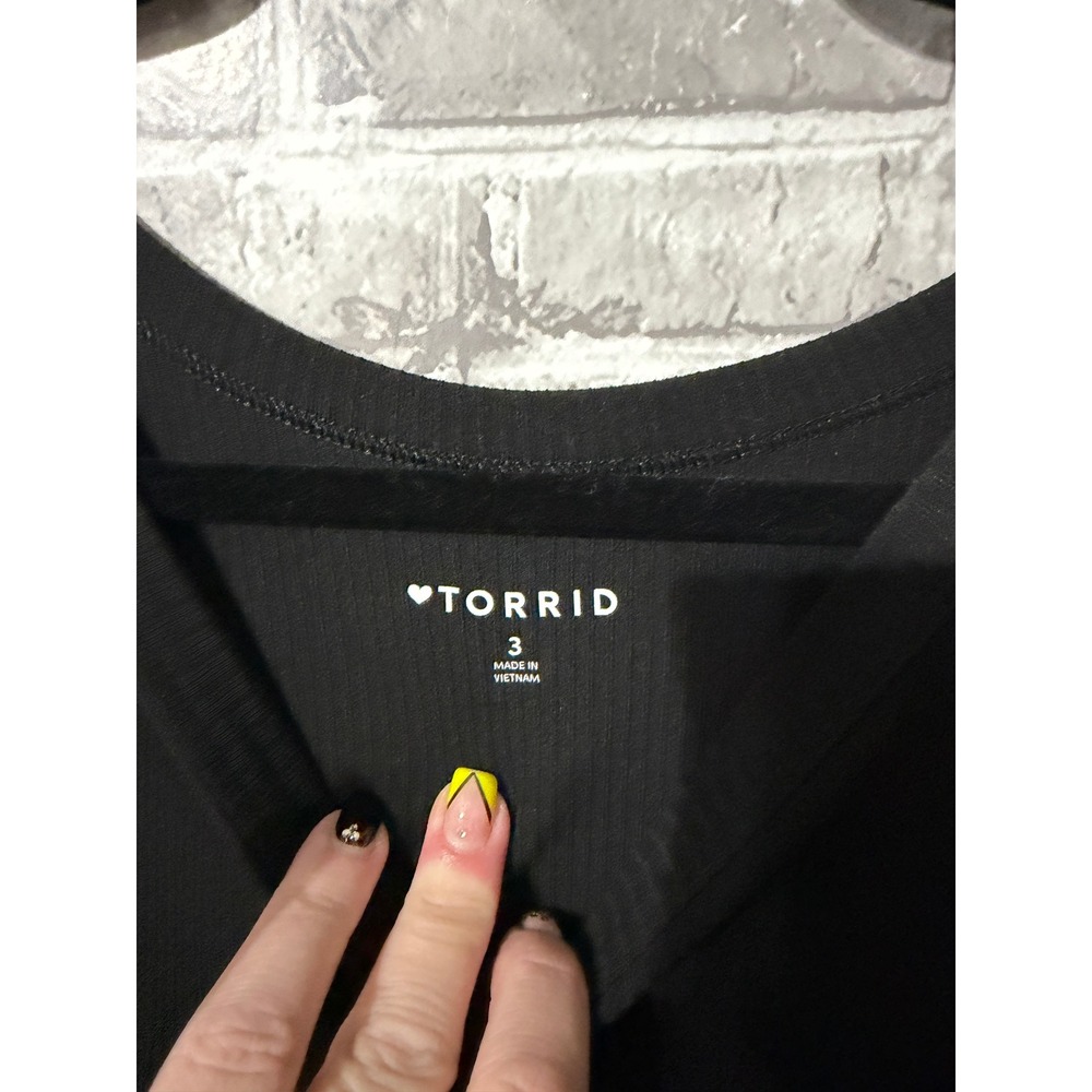 Torrid Mini High Neck Tank Skater Dress Deep Black Ribbed Pockets 3 3X 22-24 - Picture 4 of 4